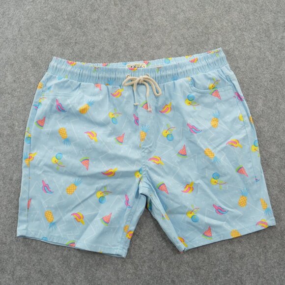 Fresh Prints of Belair Shorts Mens Extra Large Blue Fruit Print AOP New - Picture 1 of 13